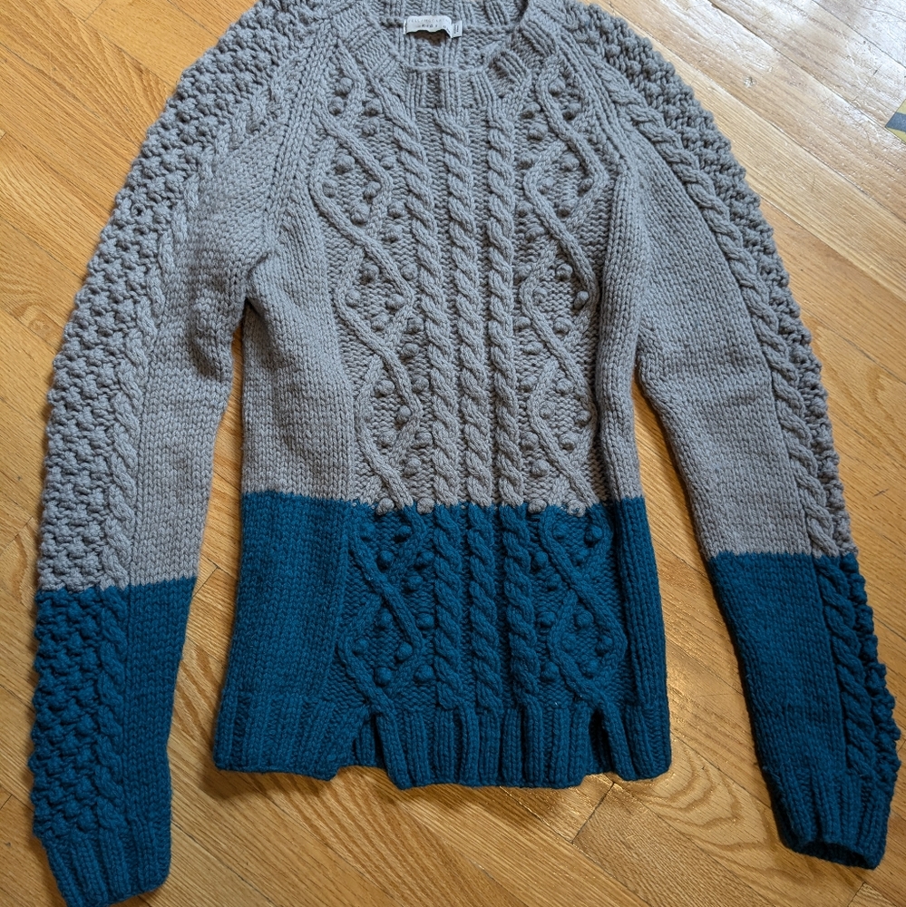 Stella McCartney Wool Cable Knit Colour Block Sweater